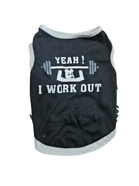 Black Yeah I  Work Out Dog Tank Size Small
